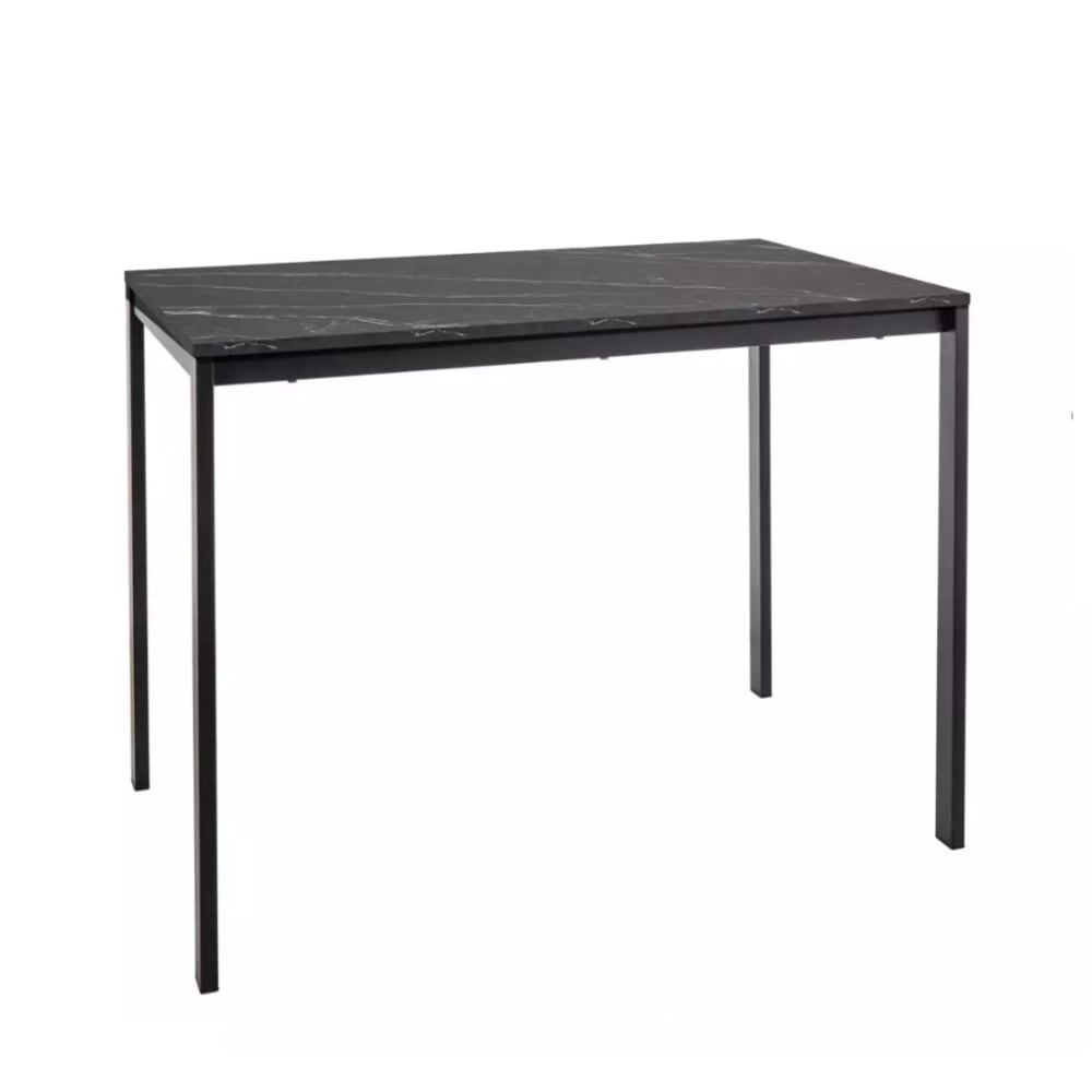 Table rectangulaire avec - effet marbre noir