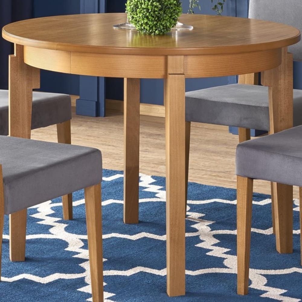 Runder ausziehbarer Tisch mit Holzfurnier 100–200 cm - Maisons Du