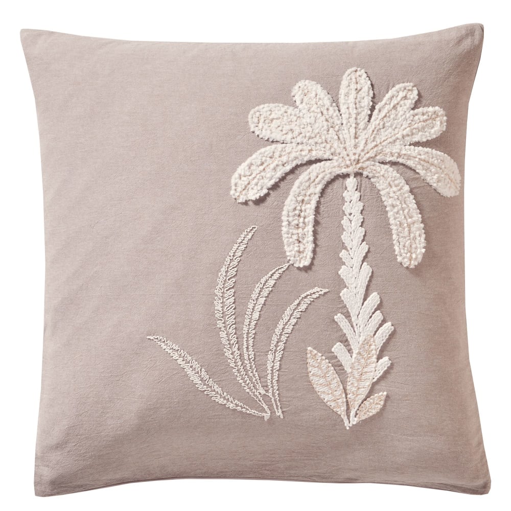 Taie sac en coton gris 63x63cm
