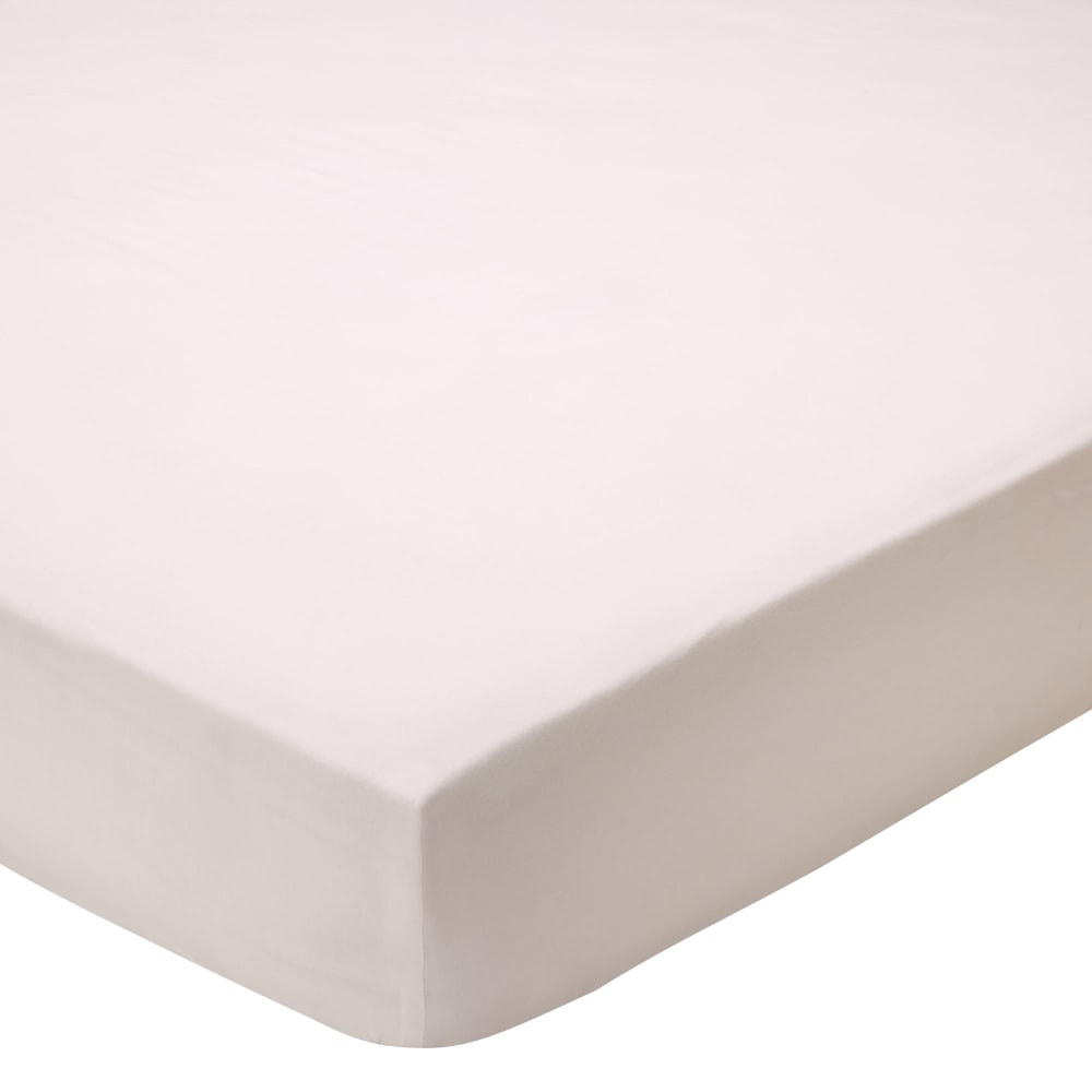 Drap-housse en coton blanc 140x190x28cm