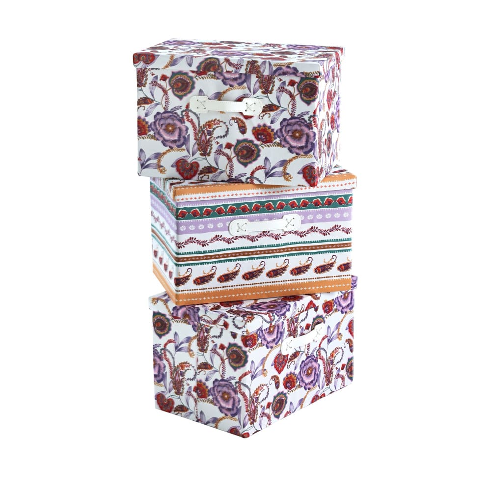 boite en textile multicolore