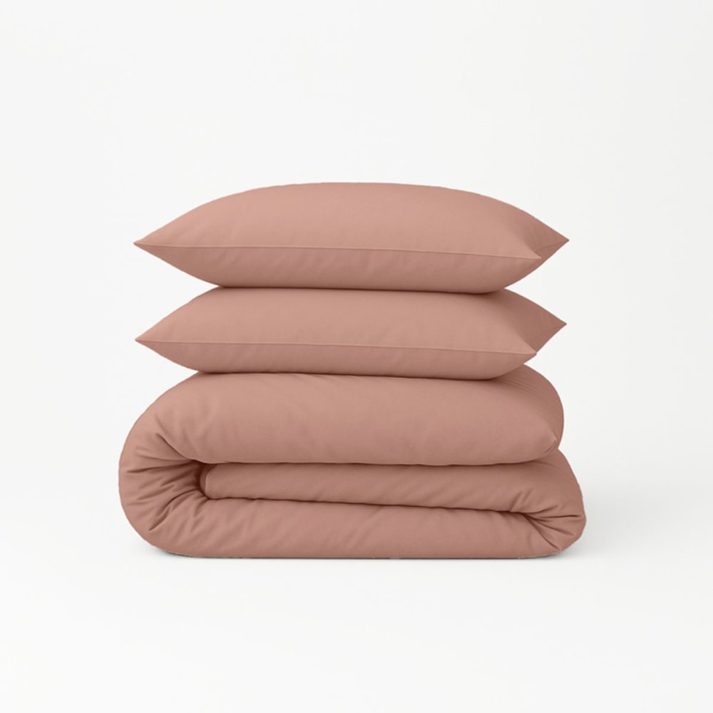 Parure de lit en percale de coton bio rose 240x220 — vue 3