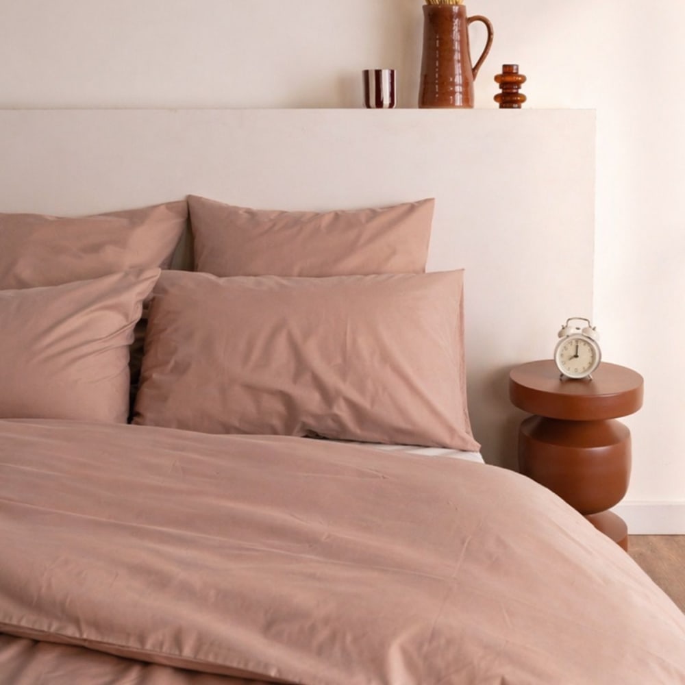 Parure de lit en percale de coton bio rose 240x220 — vue 4