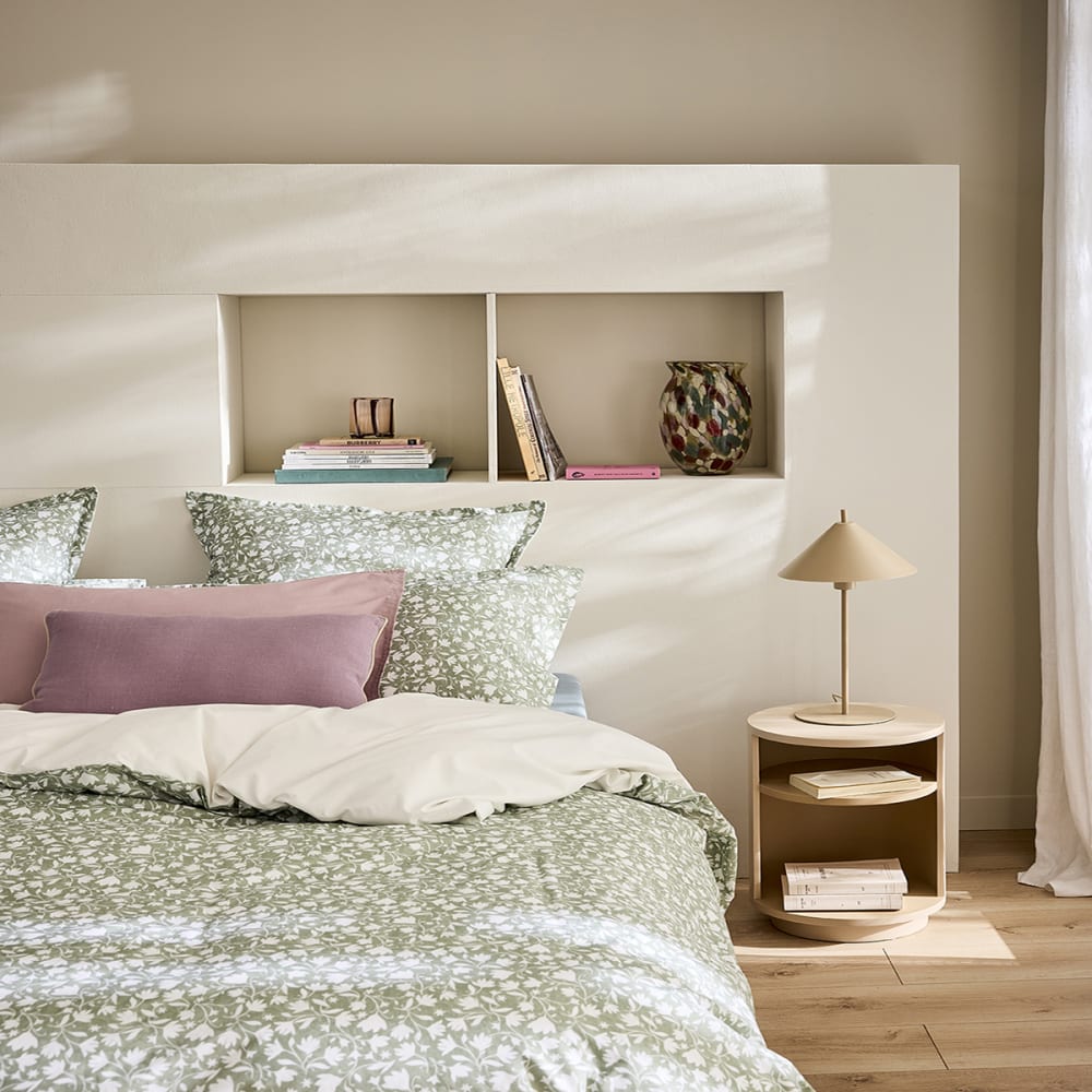 Parure de lit en percale de coton vert clair 240 x 220 cm — vue 4