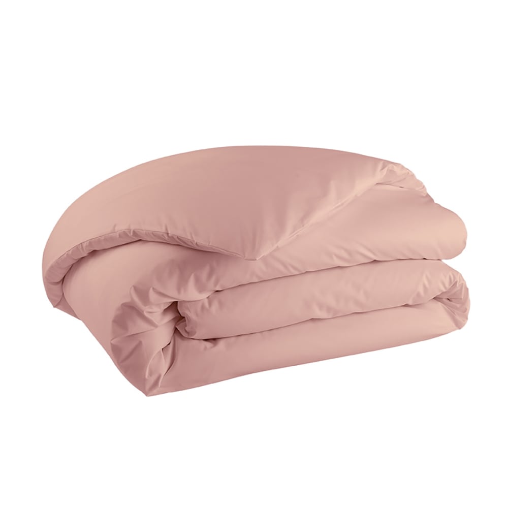 Parure de lit en percale de coton taies rectangles rose moyen 260x240 — vue 3