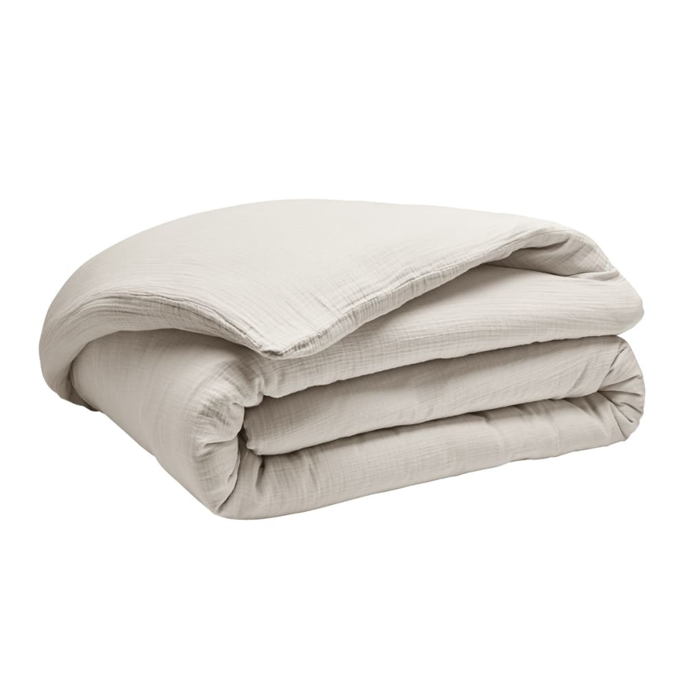 Parure de lit unie en gaze de coton lavée, taies rectangles, tendresse — vue 3