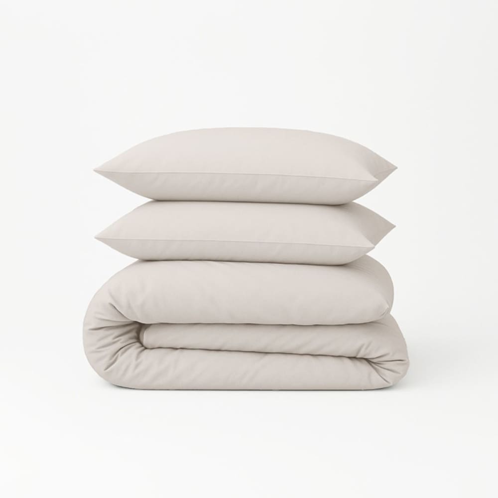 Parure de lit en percale de coton bio gris 260x240 — vue 3