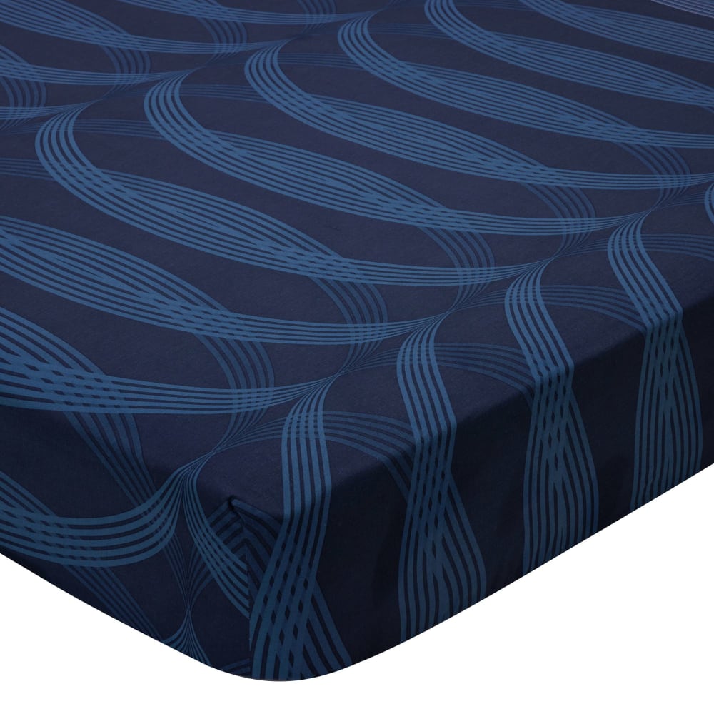 Drap-housse en coton - marine