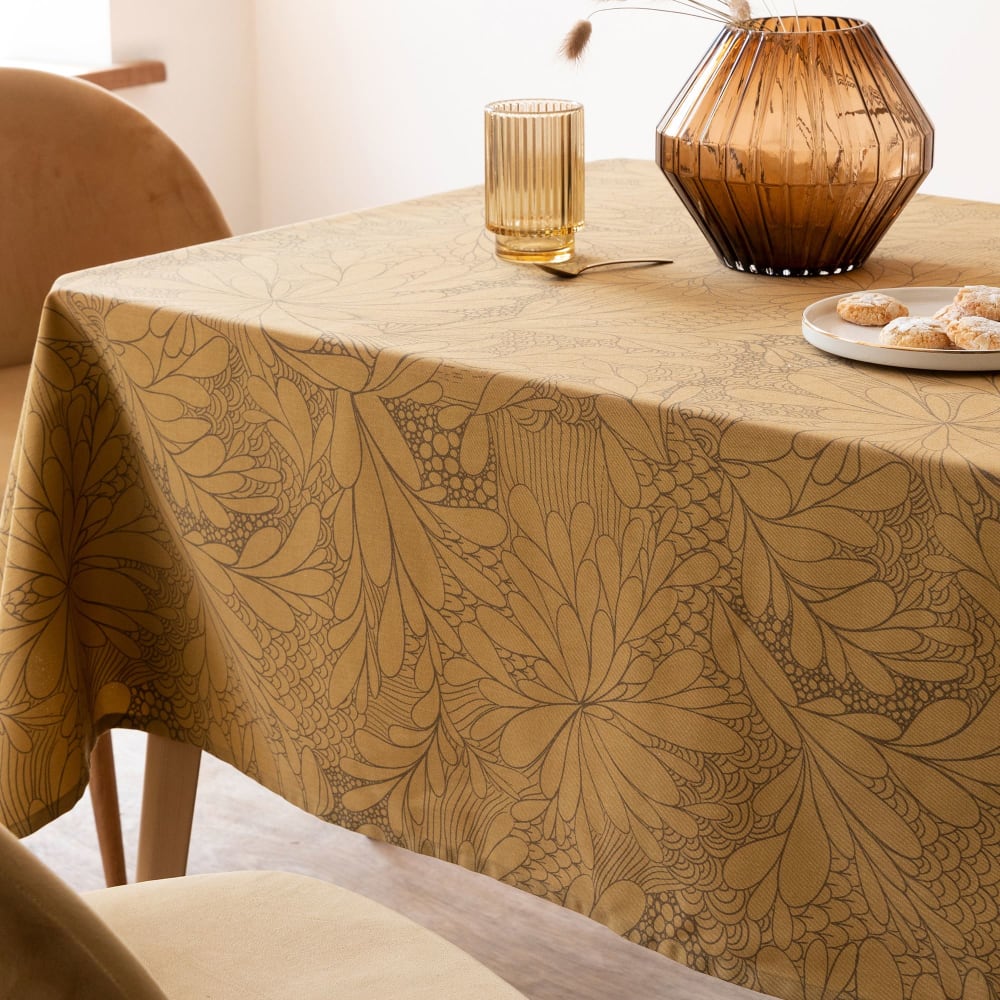 Nappe en coton jaune - ocre