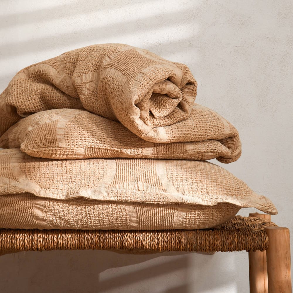 Housse de coussin en coton beige 40x40cm