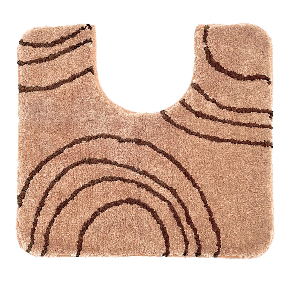 Tapis contour wc en polyester 2250 g/m² beige 50x45cm