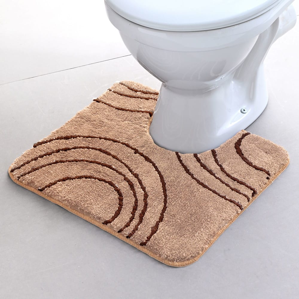 Tapis contour wc en polyester 2250 g/m² beige 50x45cm — vue 3