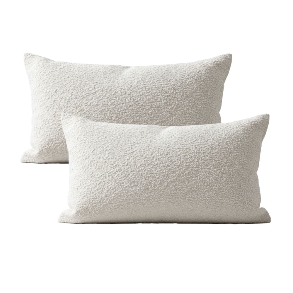 Lot de 2 housse de coussin en polyester blanc écru 35x60cm Lot de 2 housse de coussin en polyester blanc écru 35x60cm