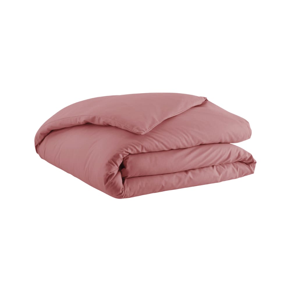 Parure de lit unie en coton taies carrées Rose Indien 240 x 220 - Maisons du Monde