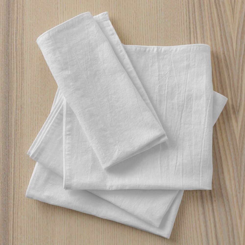 Lot de 4 serviette de table en coton blanc 45x45cm