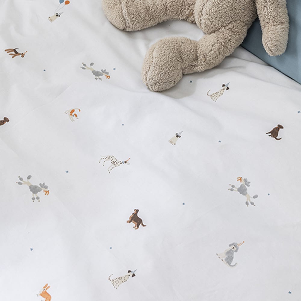 Parure de lit enfant en percale de coton bleu 200x200 cm — vue 4