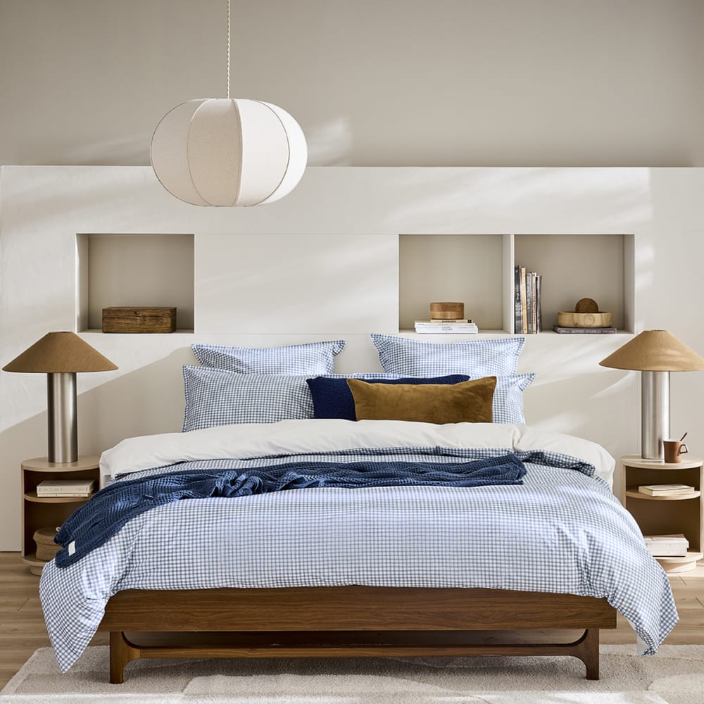 Parure de lit en percale - 140 bleu