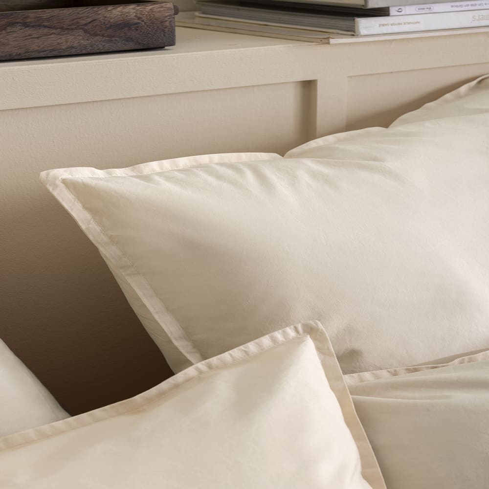 Parure de lit en percale de coton beige 260 x 240 cm — vue 4