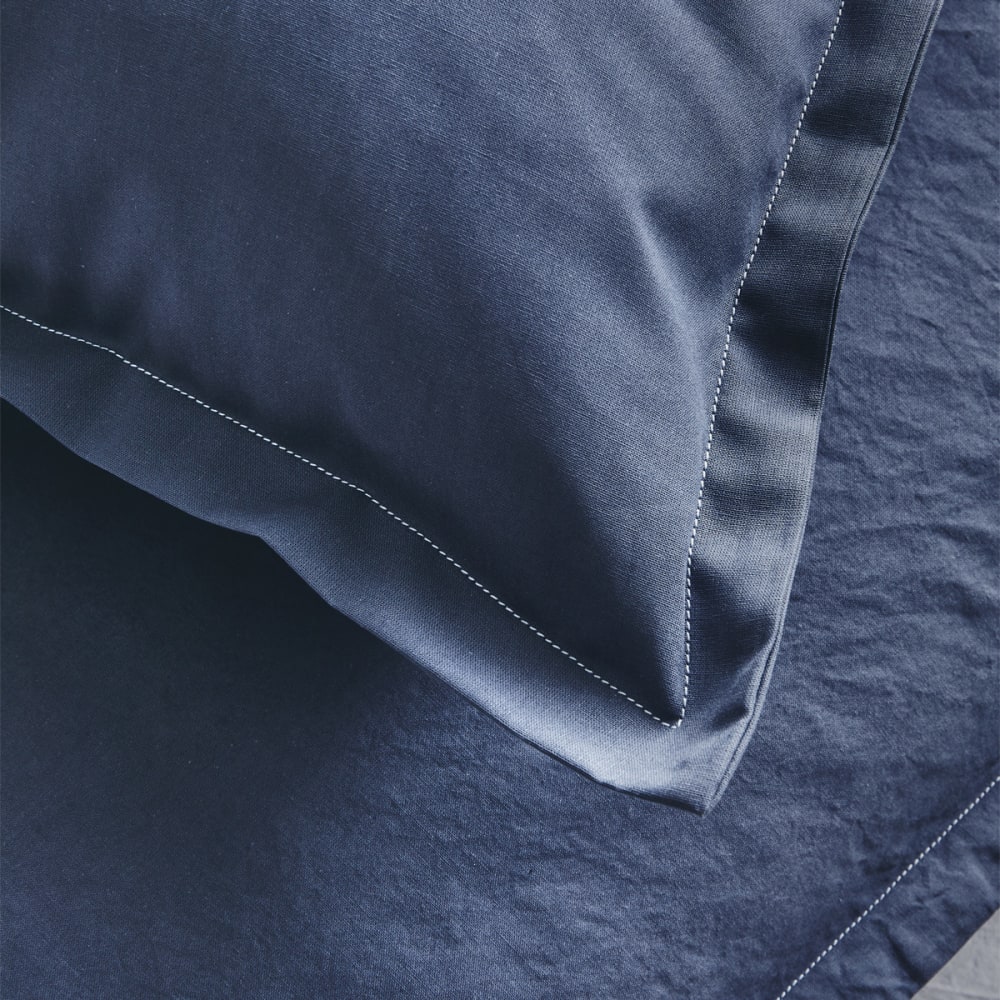 Parure de lit unie en coton taies rectangles Nocturne 200 x 200 - Maisons du Monde