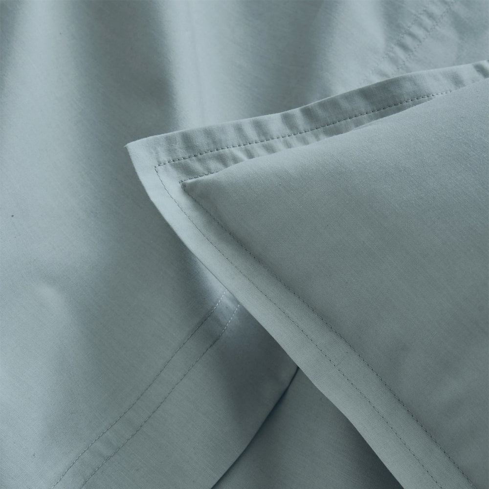 Parure de lit en percale de coton taies rectangles bleu 260x240 — vue 4