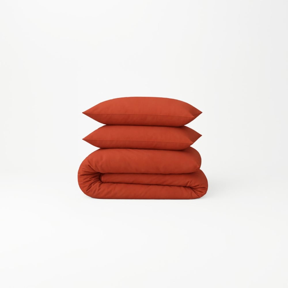 Parure de lit en percale de coton bio rouille 240x220 — vue 3