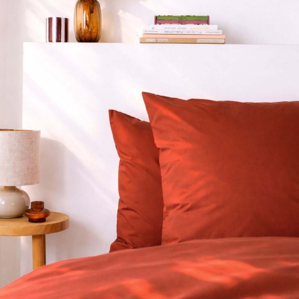 Parure de lit en percale de coton bio rouille 240x220 — vue 4