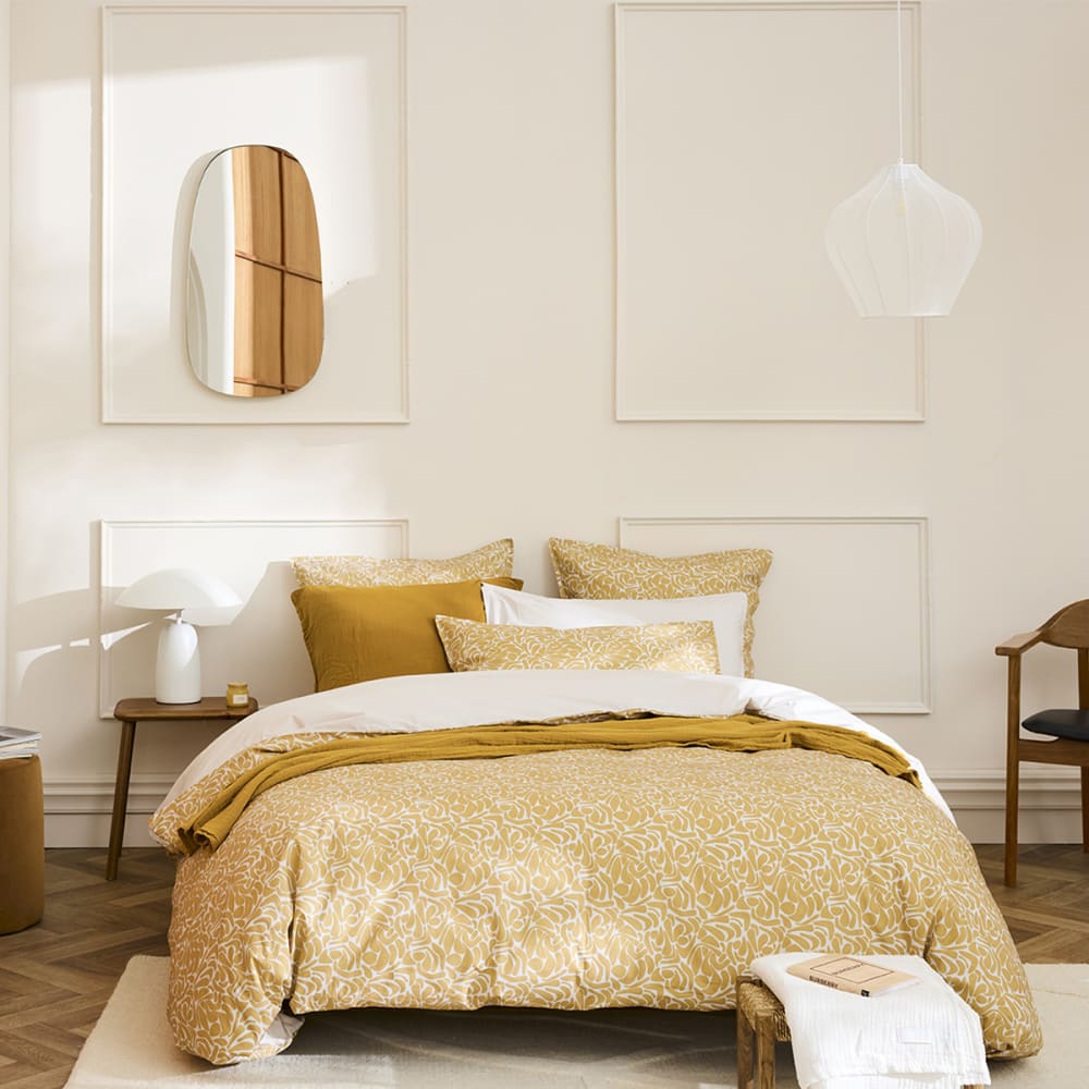 Parure de lit en percale - jaune