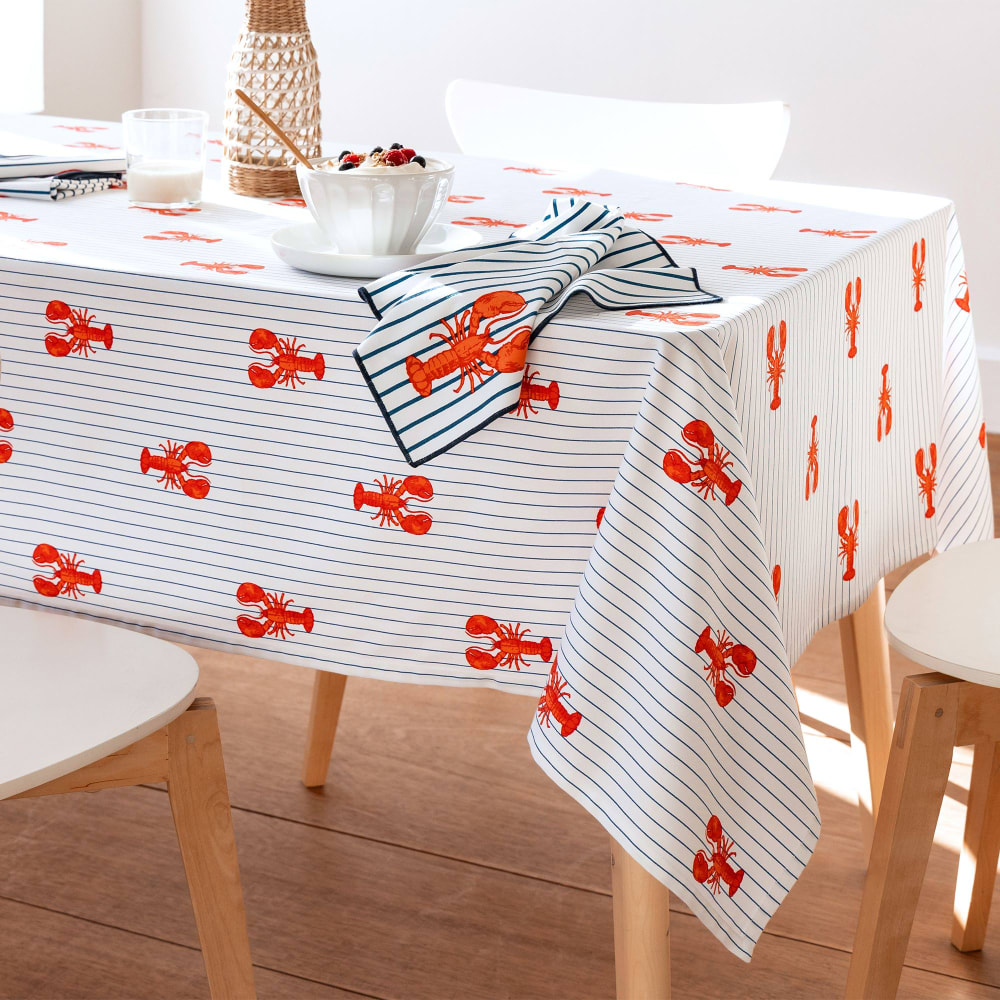 Nappe en coton orange 140x140cm