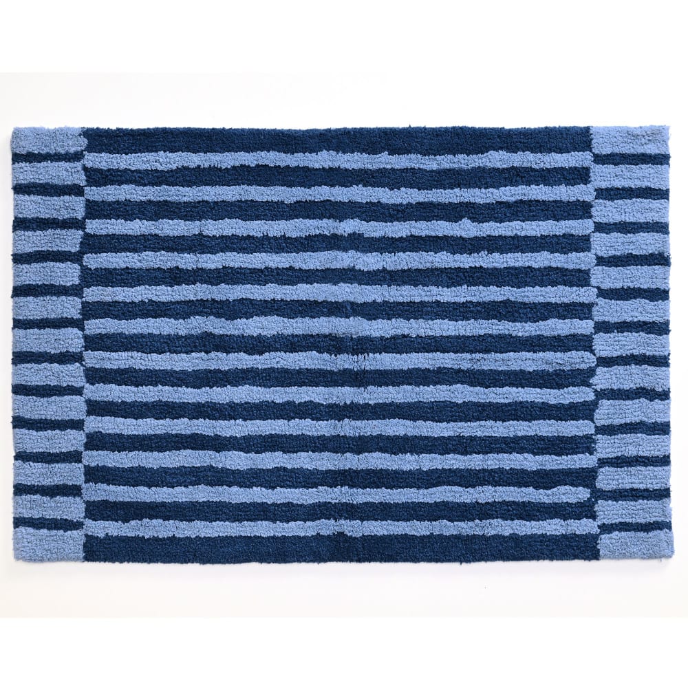 Tapis de bain en coton 200 g/m² bleu 50x90cm