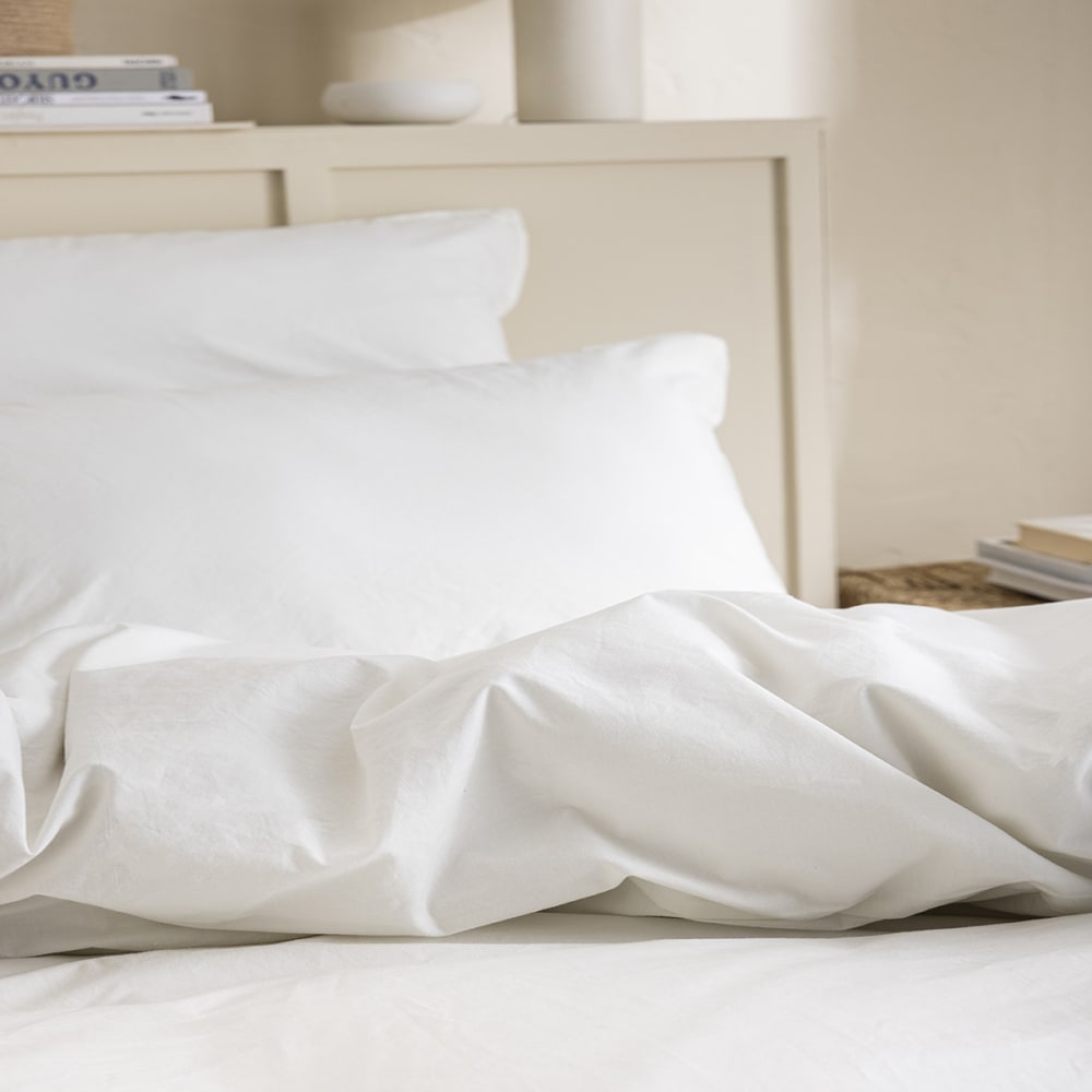 Parure de lit en percale de coton blanc 280 x 240 cm — vue 4