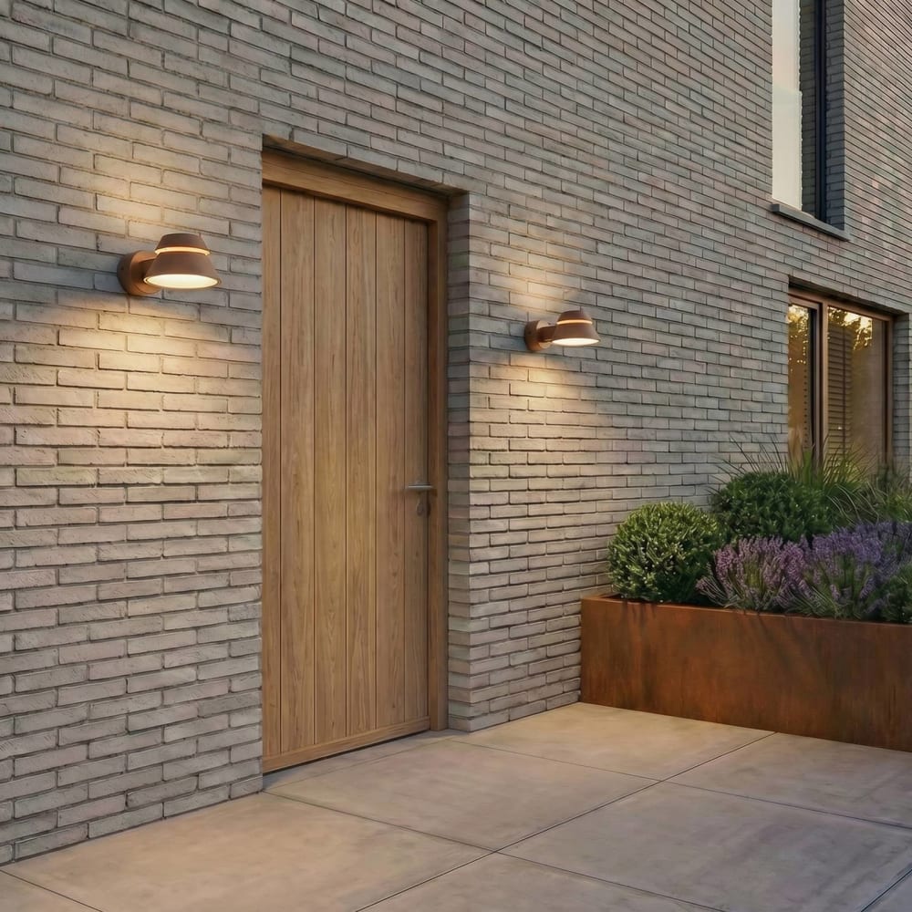 Lucande LED Außenwandleuchte aus Aluminium, braun style modern - Aluminium