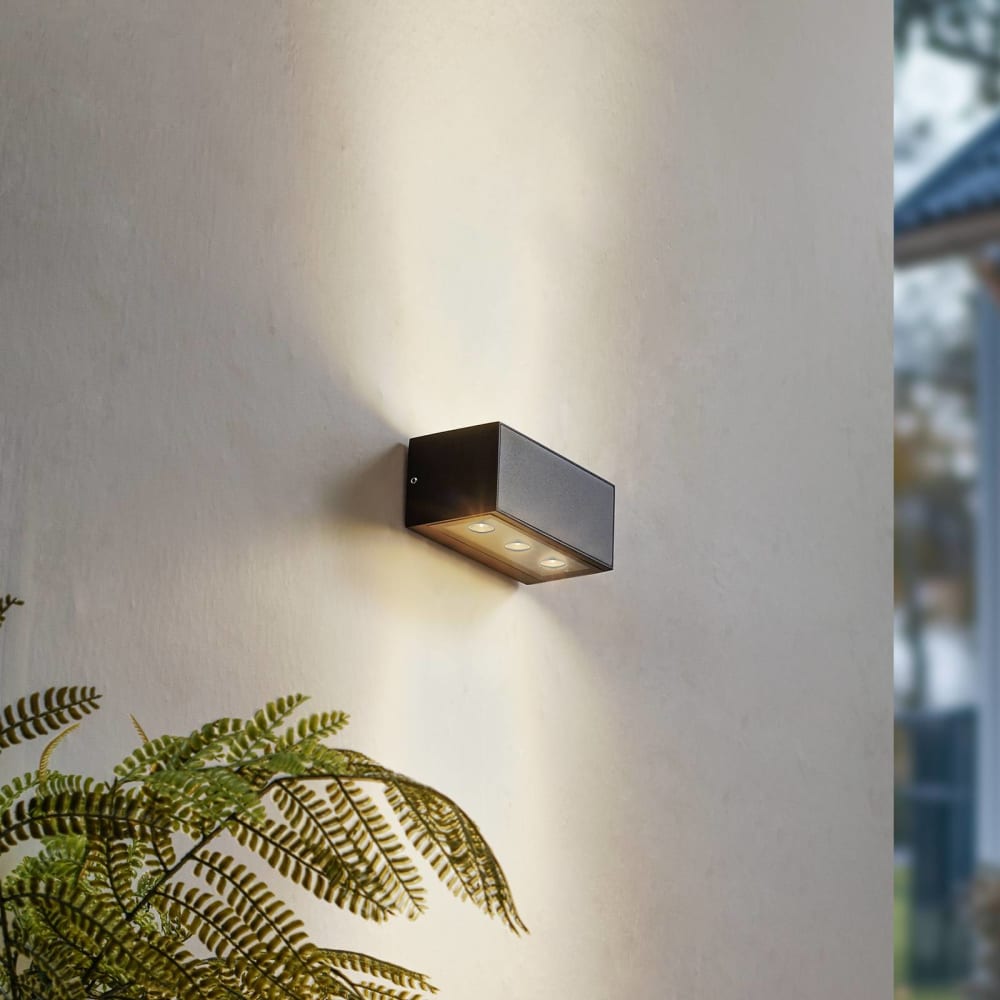 Lucande LED Außenwandleuchte aus Aluminium, schwarz style modern - Aluminium