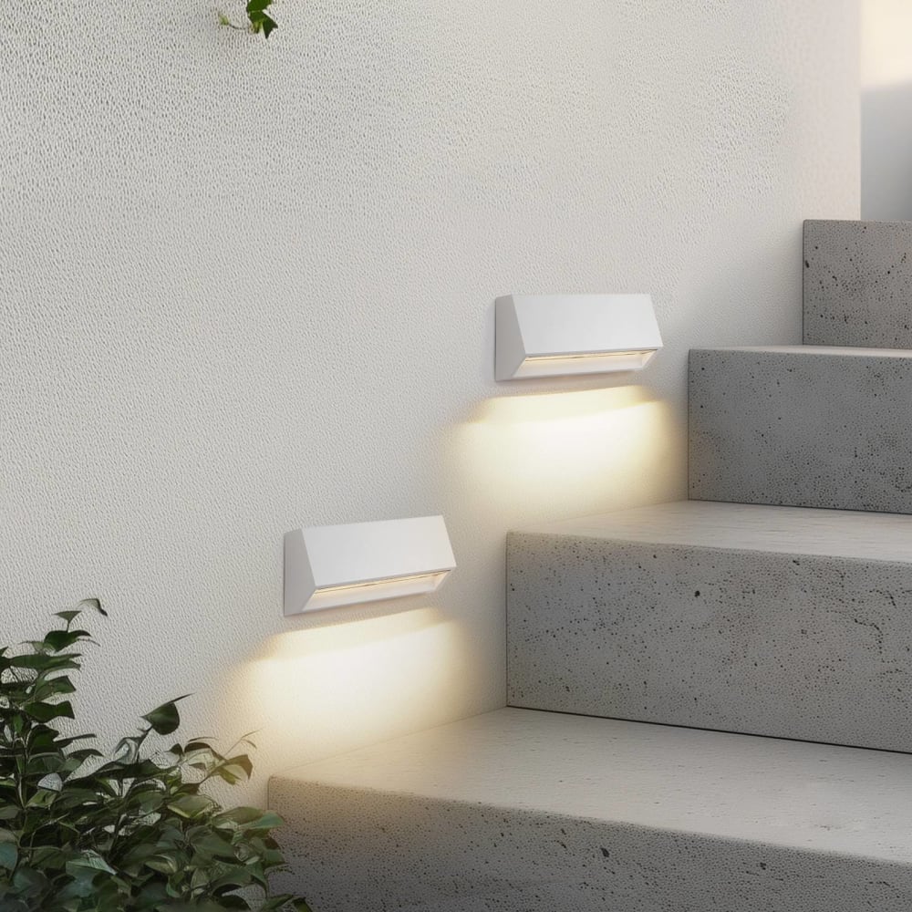 Lindby LED Außenwandleuchte aus Kunststoff, weiß style modern - Pvc - Polyvinlychlorid