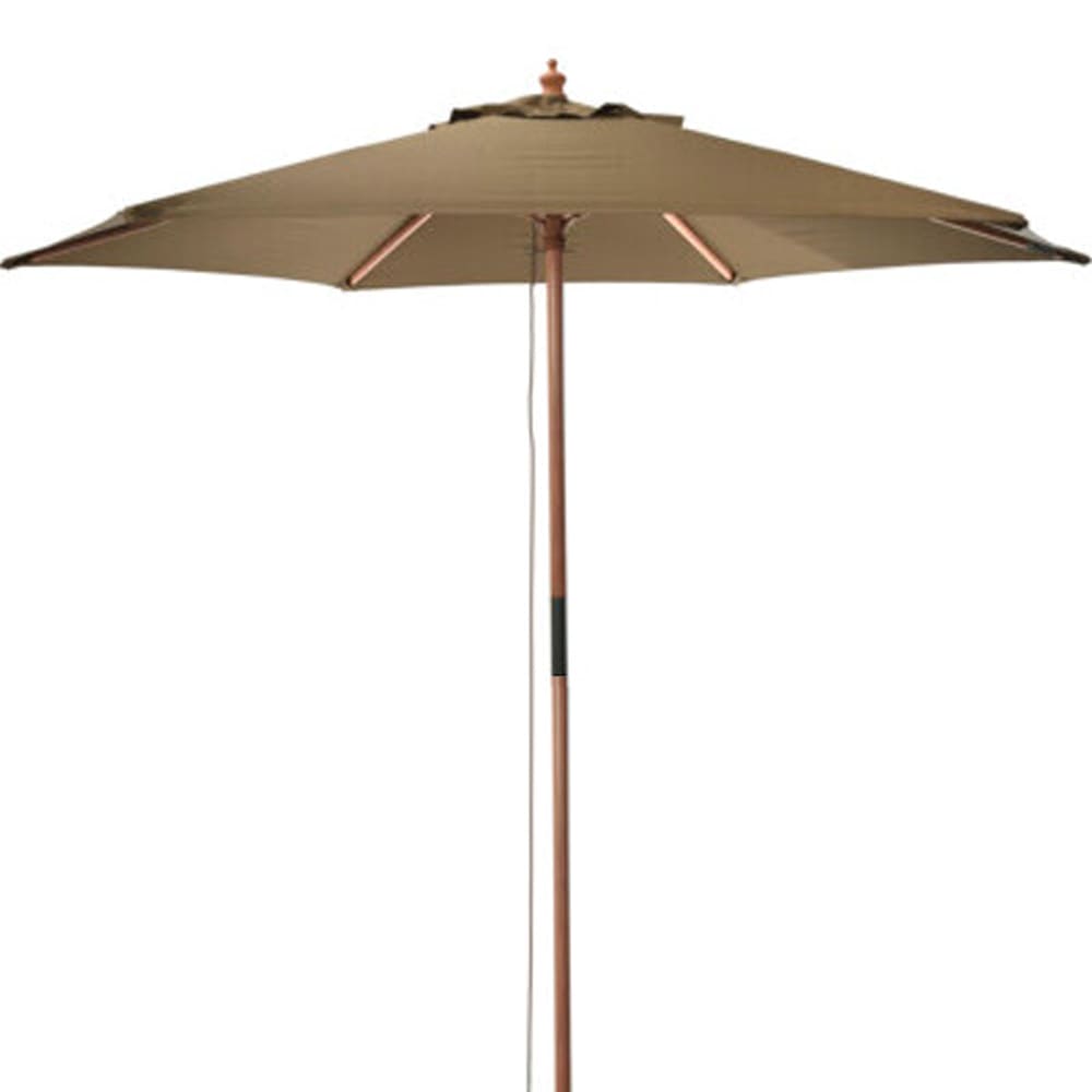 parasol taupe et bois