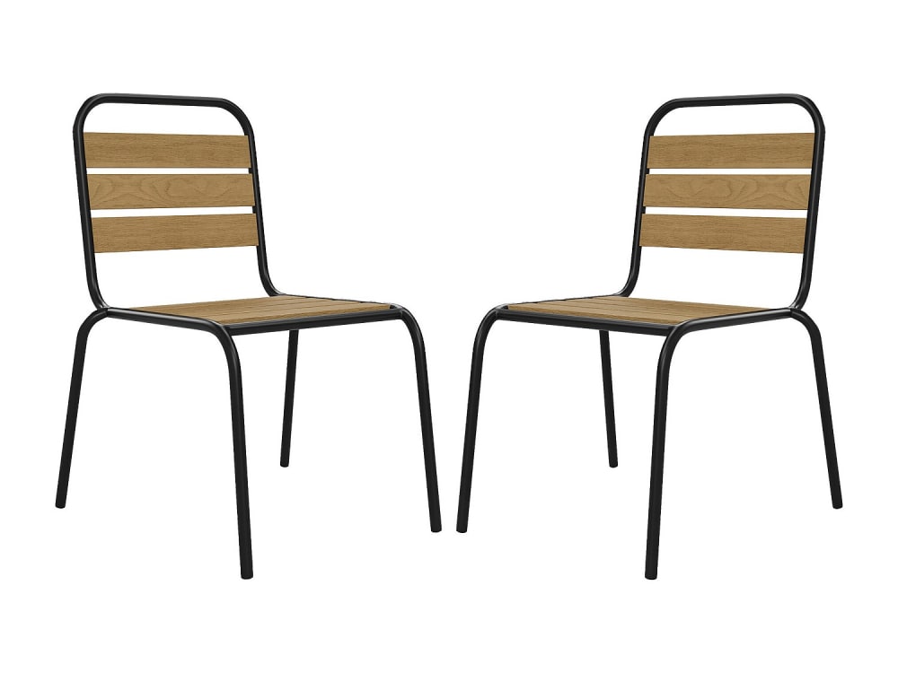 Lot de 2 fauteuils acier noir Lot de 2 fauteuils acier noir