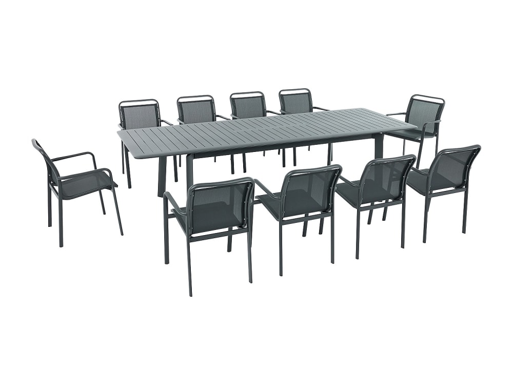 ensemble table et chaise - gris jardin