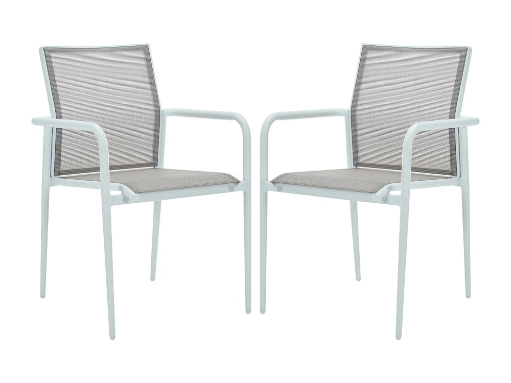 Lot de 2 fauteuils aluminium blanc Lot de 2 fauteuils aluminium blanc