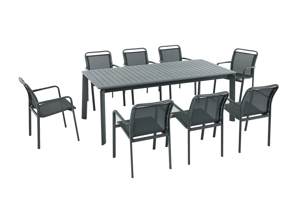 ensemble table et chaise - gris jardin