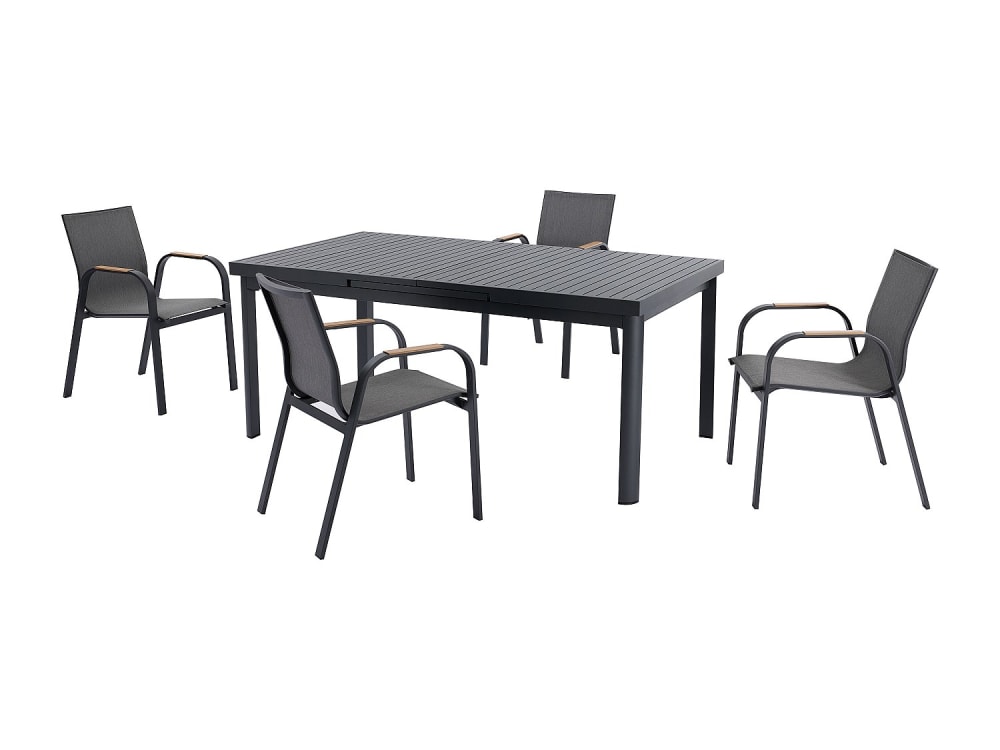 ensemble table et chaise - gris jardin