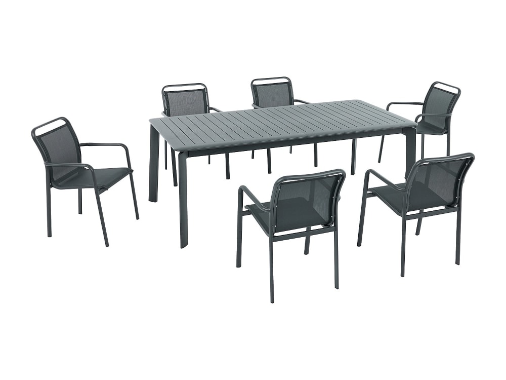 ensemble table et chaise - gris jardin