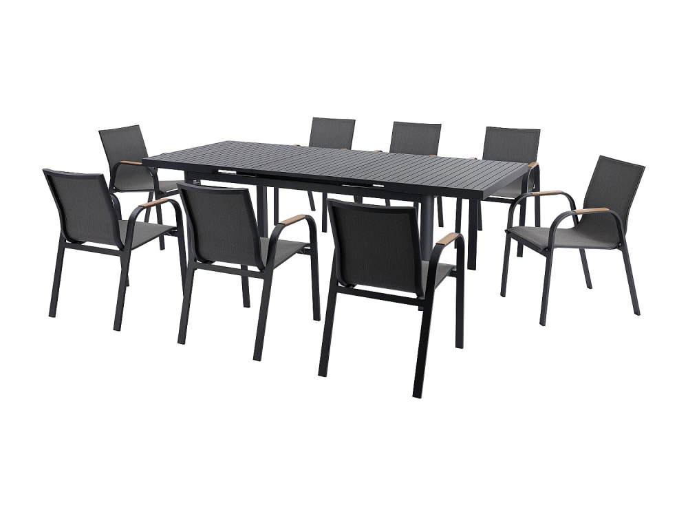 ensemble table et chaise - gris jardin