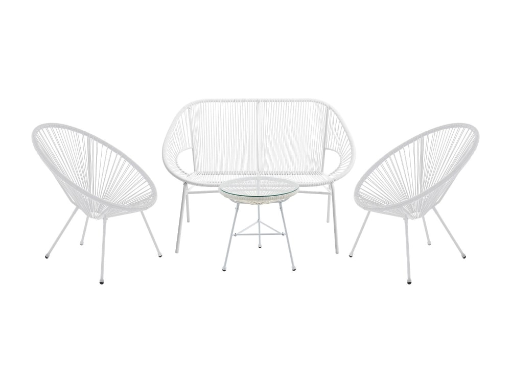 Ensemble salon de jardin - blanc