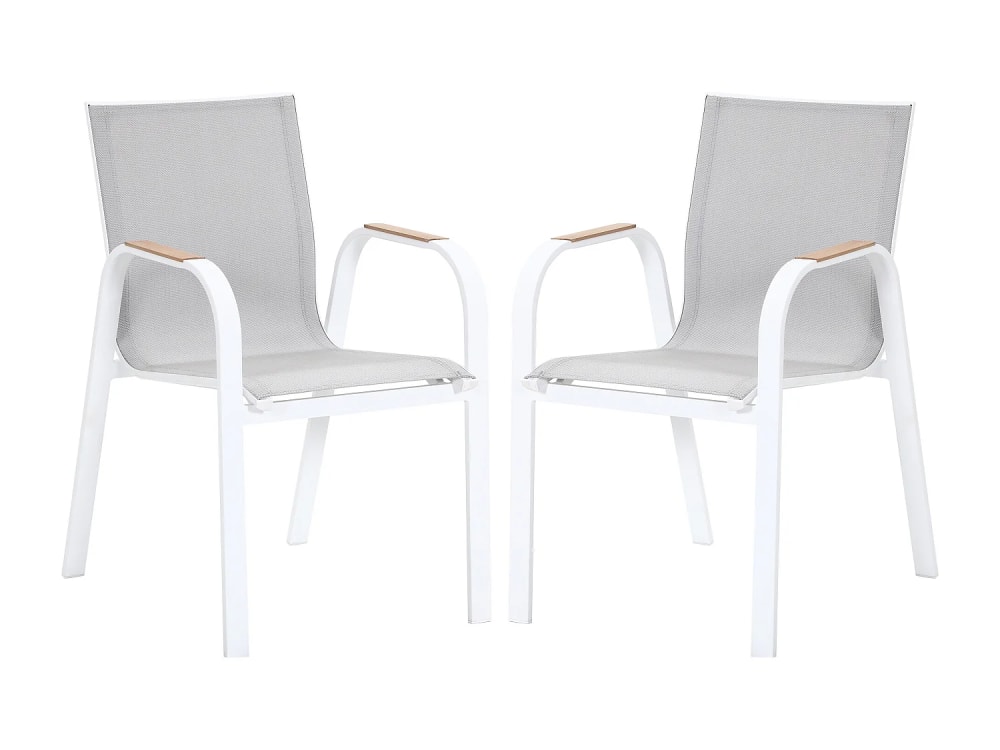 Lot de 2 fauteuils aluminium blanc Lot de 2 fauteuils aluminium blanc