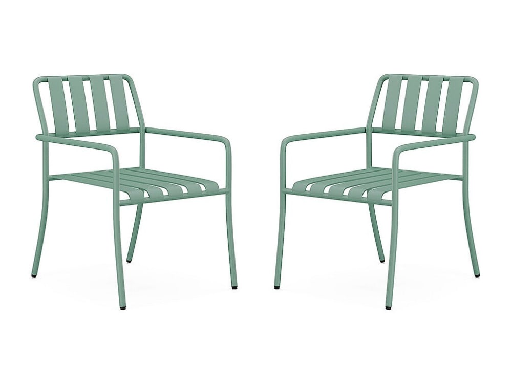 Lot 2 chaises jardin - acier