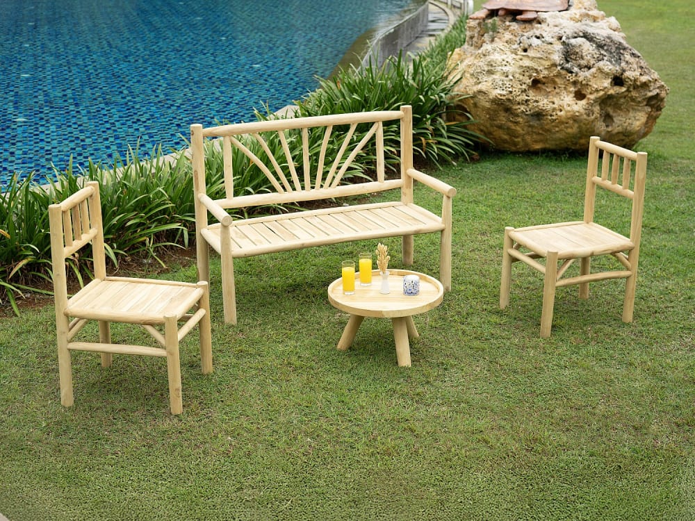 Banc de jardin teck naturel clair Banc de jardin teck naturel clair