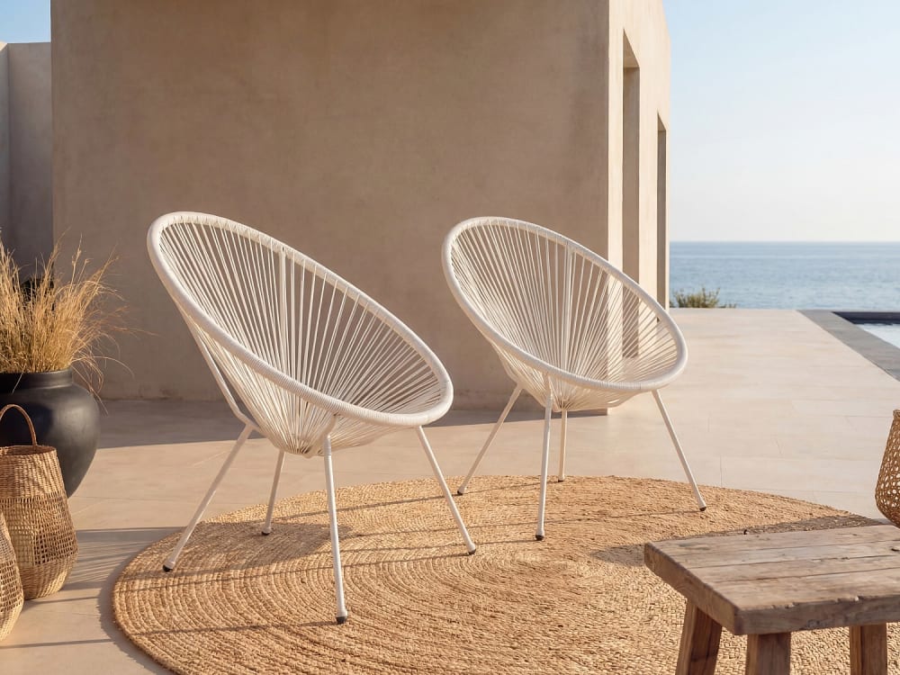 Fauteuil de jardin résine - blanc
