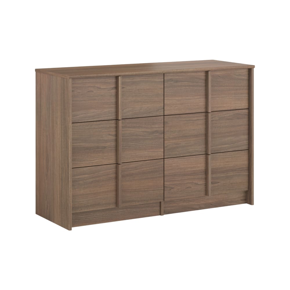 Commode 6 tiroirs effet bois foncé h75 — Beyit