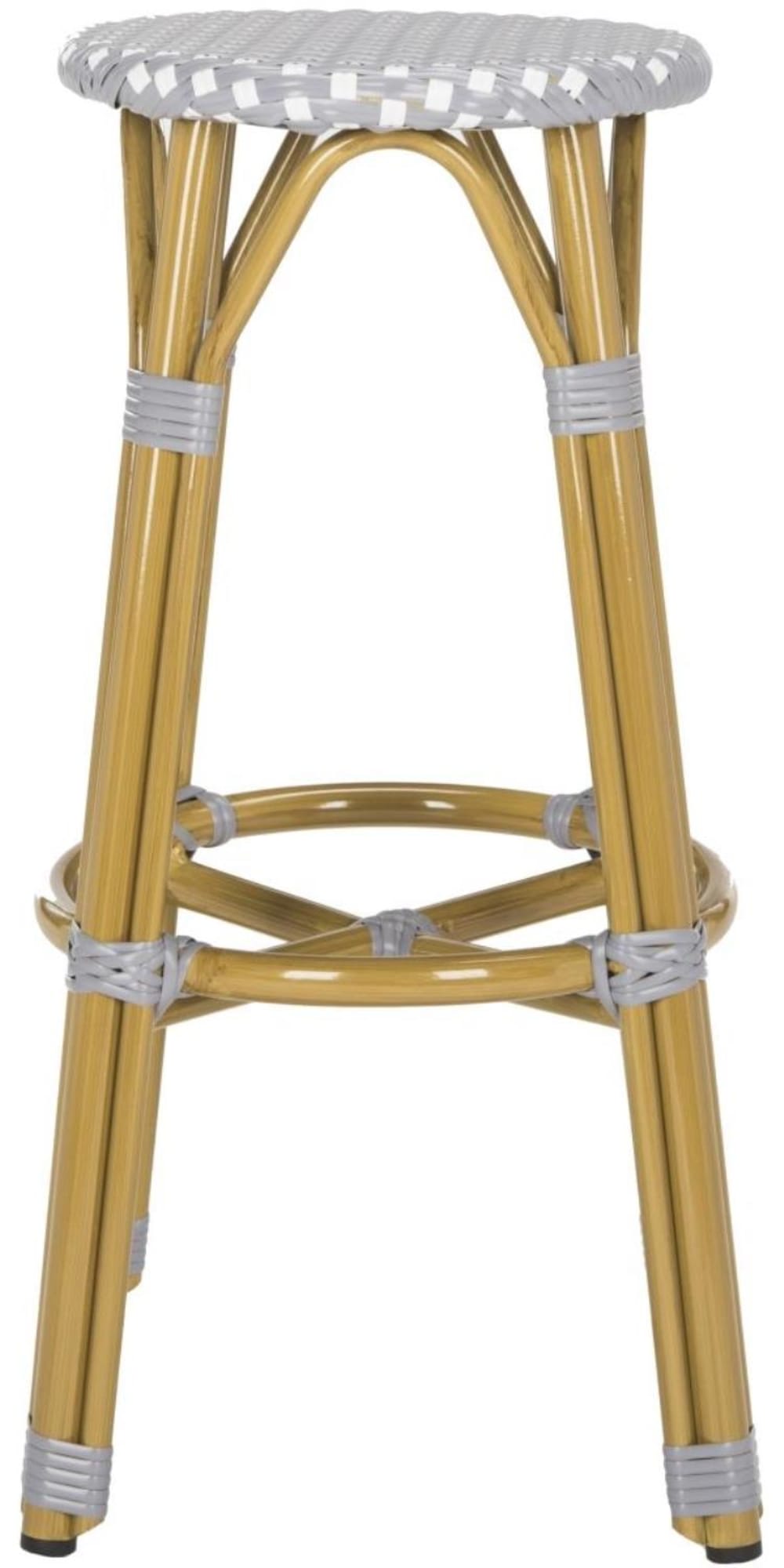 Tabouret de bar d'extérieur en pe wicker/aluminium, gris Tabouret de bar d'extérieur en pe wicker/aluminium, gris