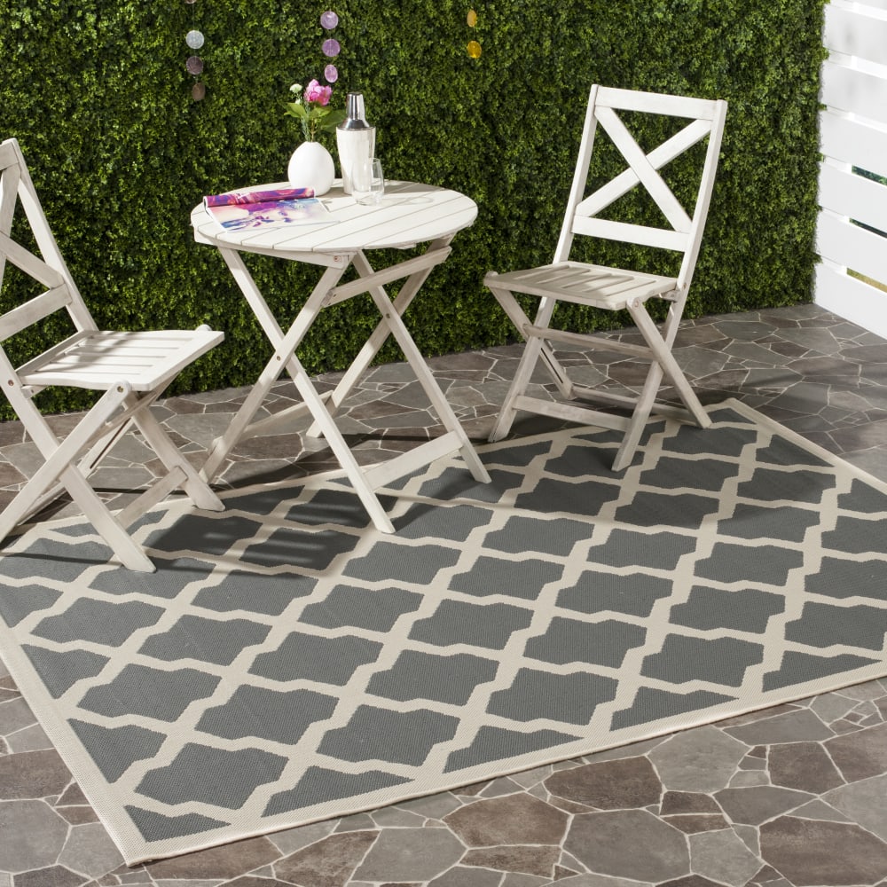 Spalier Polypropylen-Teppich in Grau/Beige, 201 x 290 cm -
