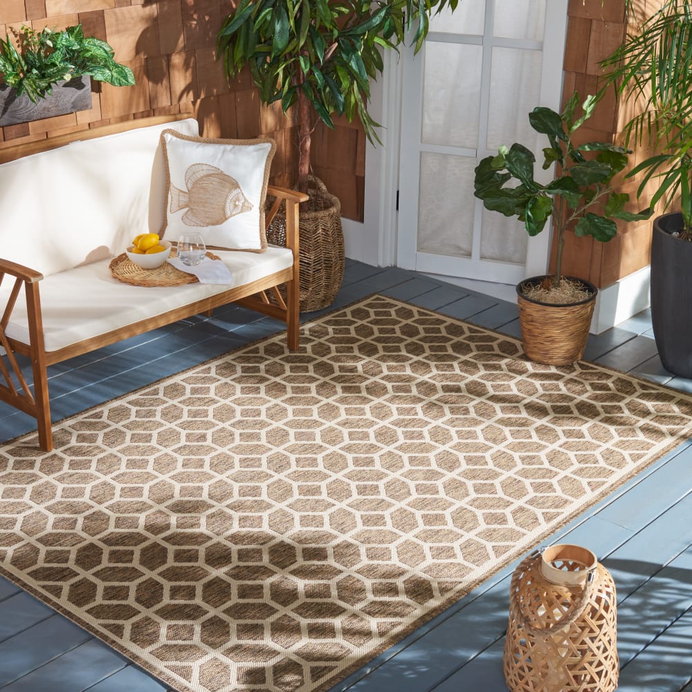 Safavieh Geometrisch Polypropylen-Teppich in Beige, 160 x 229 cm style classic chic Beige Pp - Polypropylen